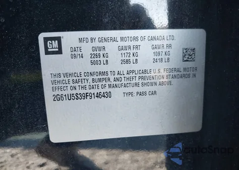 2015 Cadillac Xts W20 Livery Package z USA, uszkodzony, nr VIN 2G61U5S39F9146430